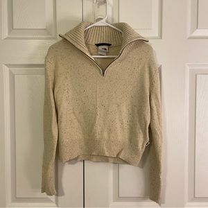 The north face quarter zip cream sweater